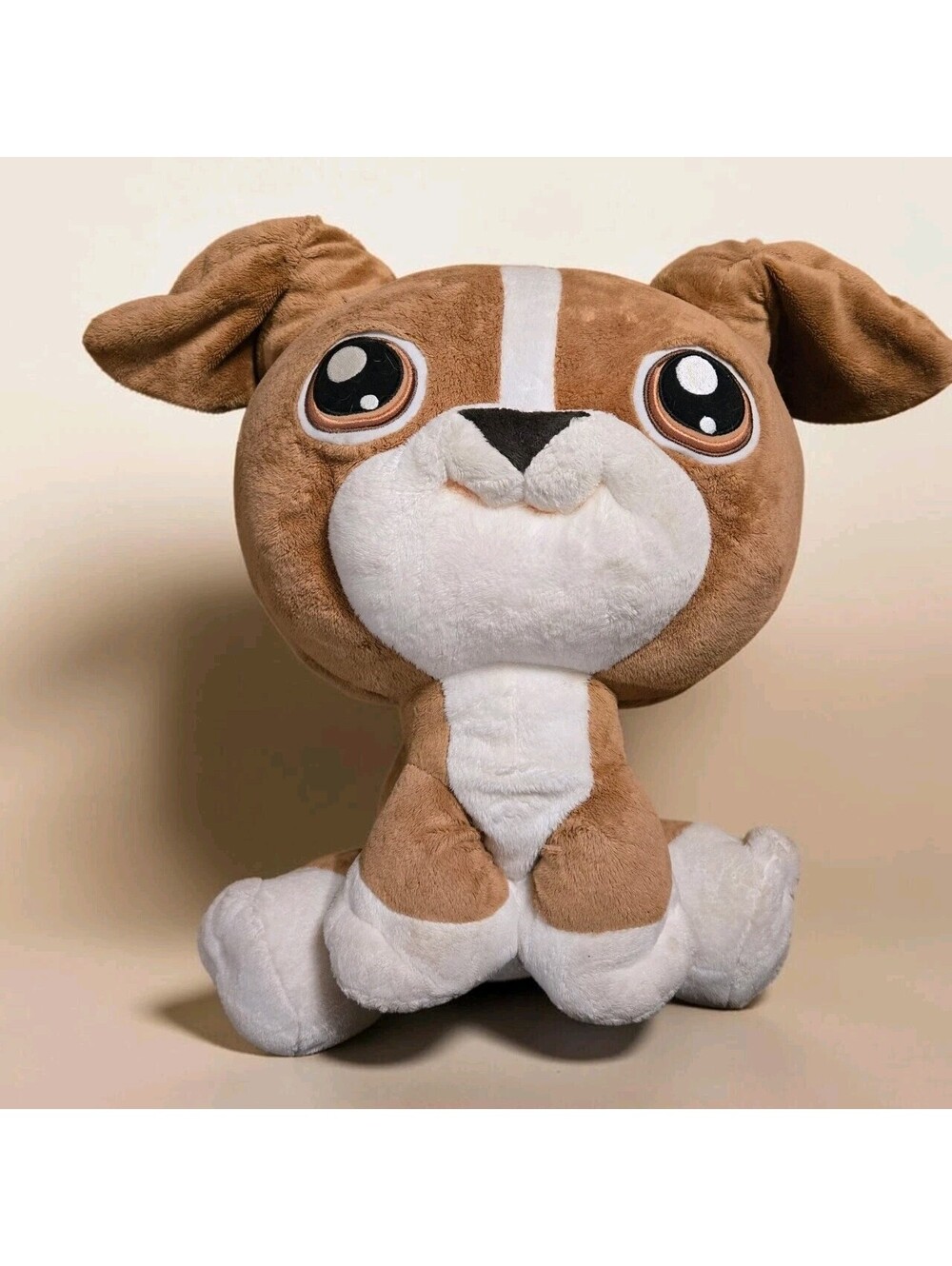Vintage Huge Littlest Pet Shop Plush Dog Boxer Stuffed Animal 16" Hasbro 2005